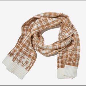 Timberland Tan and White Plaid Scarf
